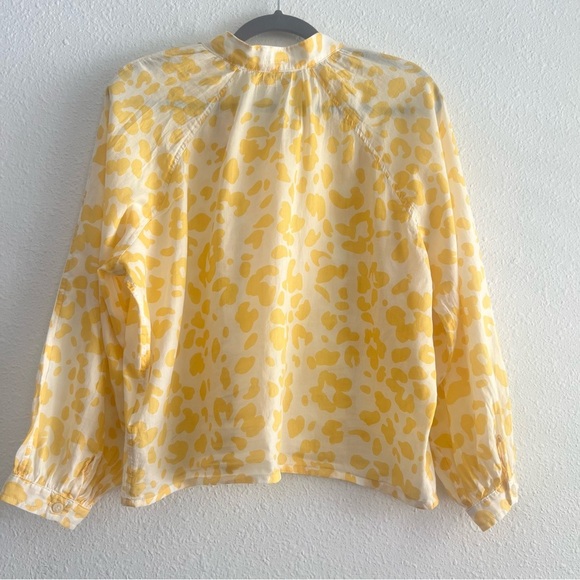 MOTHER The Sunburst Leopard Floral Wash 100% Cotton Button Down Blouse Top SizeM - Picture 6 of 8